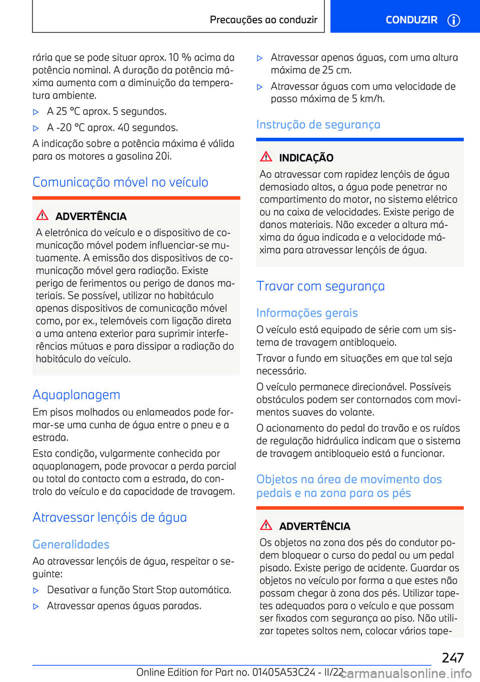 BMW X1 2022  Manual do condutor (in Portuguese) r