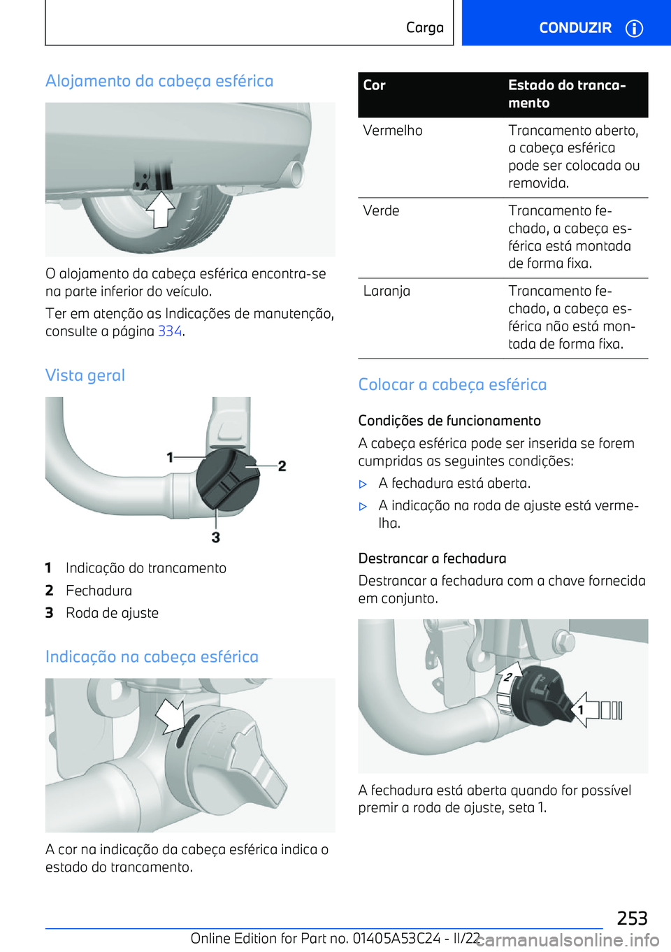 BMW X1 2022 Manual do condutor (in Portuguese) Alojamento da cabe BMW X1 2022 Manual do condutor (in Portuguese) Alojamento da cabe