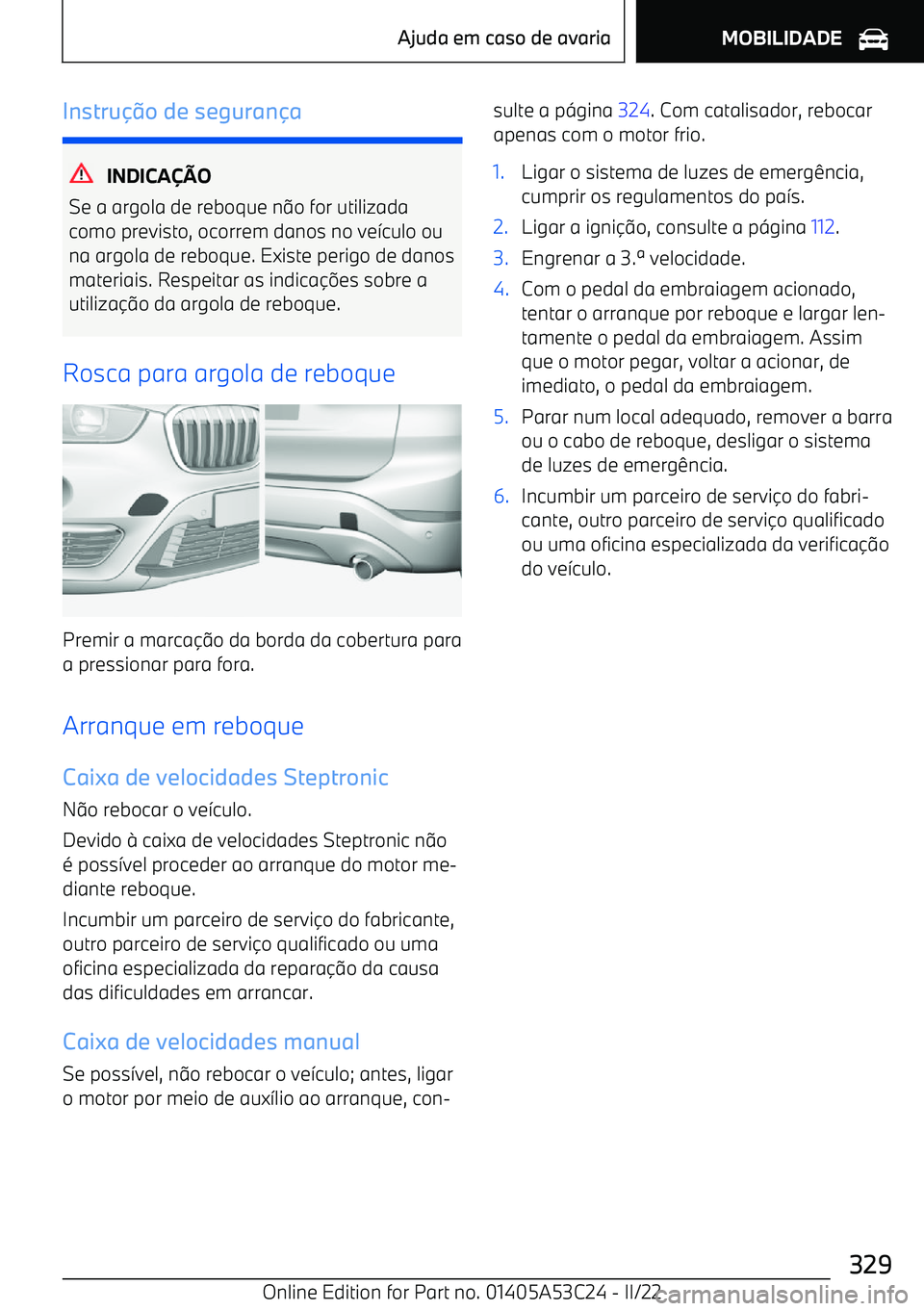 BMW X1 2022  Manual do condutor (in Portuguese) Instru