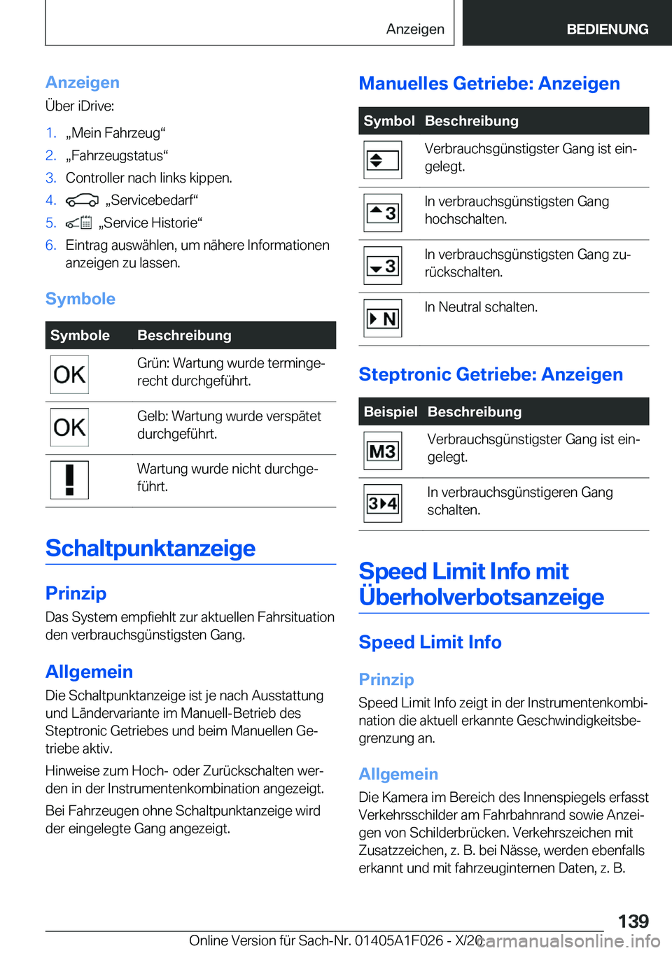 BMW X1 2021  Betriebsanleitungen (in German) �A�n�z�e�i�g�e�n�
