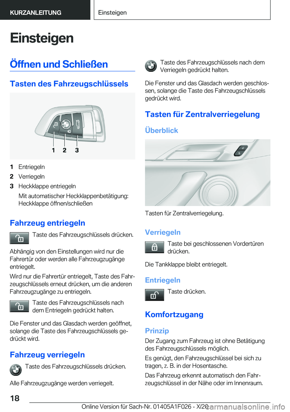 BMW X1 2021  Betriebsanleitungen (in German) �E�i�n�s�t�e�i�g�e�n�