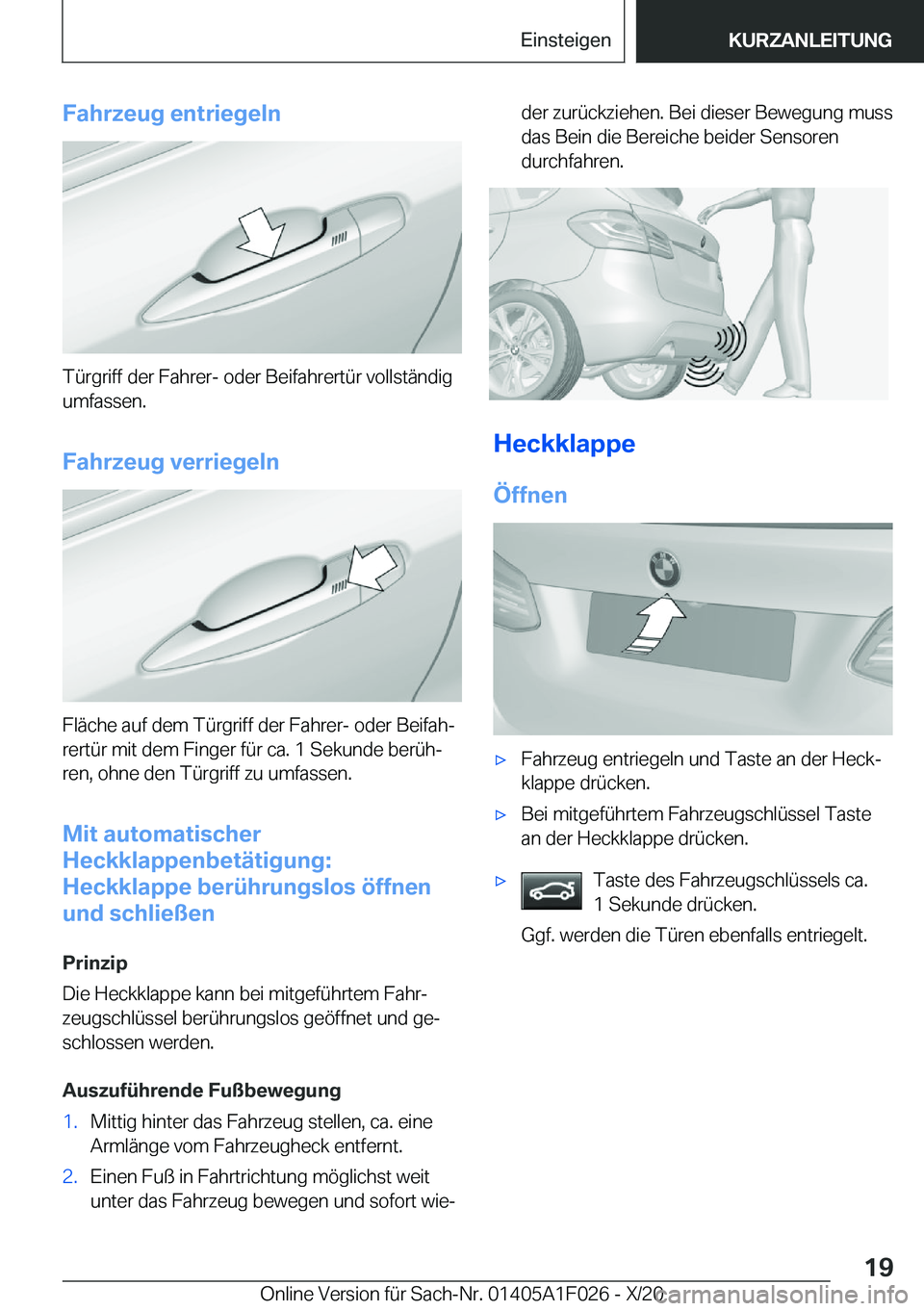 BMW X1 2021  Betriebsanleitungen (in German) �F�a�h�r�z�e�u�g��e�n�t�r�i�e�g�e�l�n
�T�
