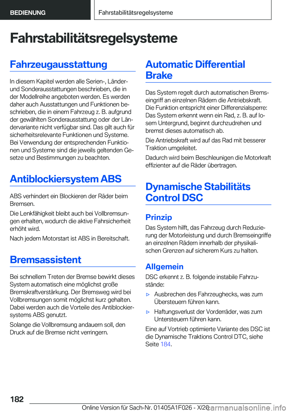 BMW X1 2021  Betriebsanleitungen (in German) �F�a�h�r�s�t�a�b�i�l�i�t�