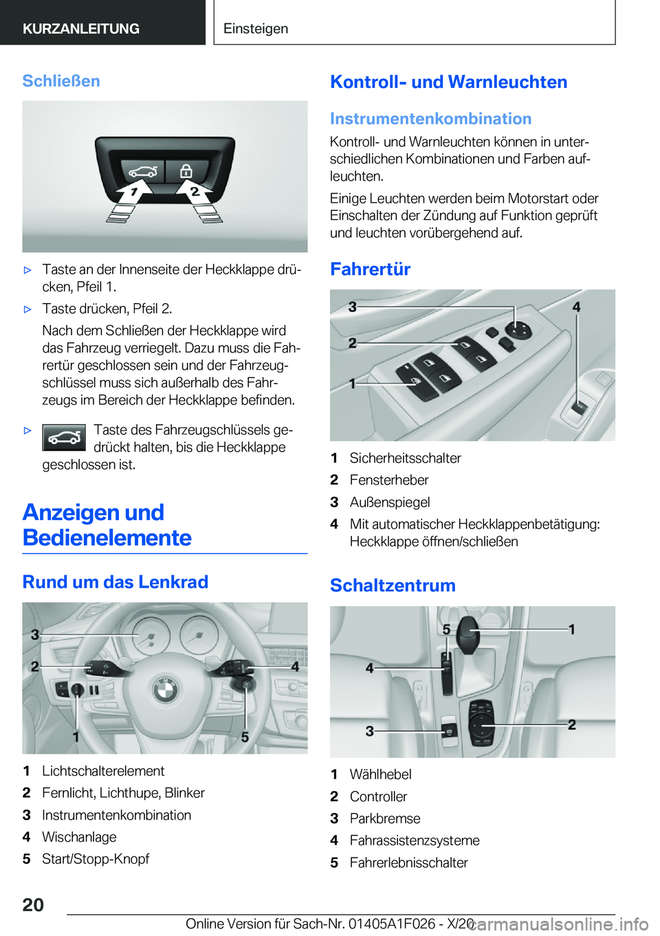 BMW X1 2021  Betriebsanleitungen (in German) �S�c�h�l�i�e�