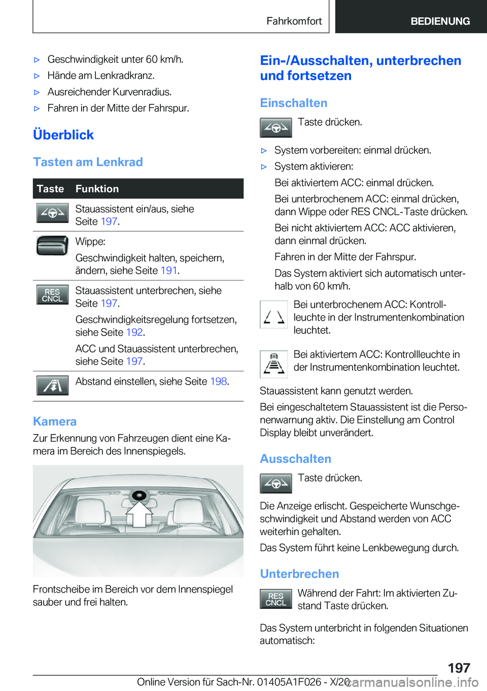 BMW X1 2021  Betriebsanleitungen (in German) x�G�e�s�c�h�w�i�n�d�i�g�k�e�i�t��u�n�t�e�r��6�0��k�m�/�h�.x�H�