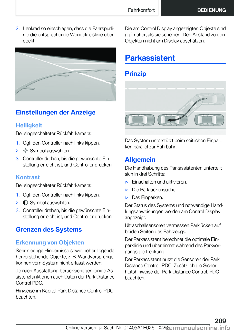 BMW X1 2021  Betriebsanleitungen (in German) �2�.�L�e�n�k�r�a�d��s�o��e�i�n�s�c�h�l�a�g�e�n�,��d�a�s�s��d�i�e��F�a�h�r�s�p�u�r�l�ij
�n�i�e��d�i�e��e�n�t�s�p�r�e�c�h�e�n�d�e��W�e�n�d�e�k�r�e�i�s�l�i�n�i�e��