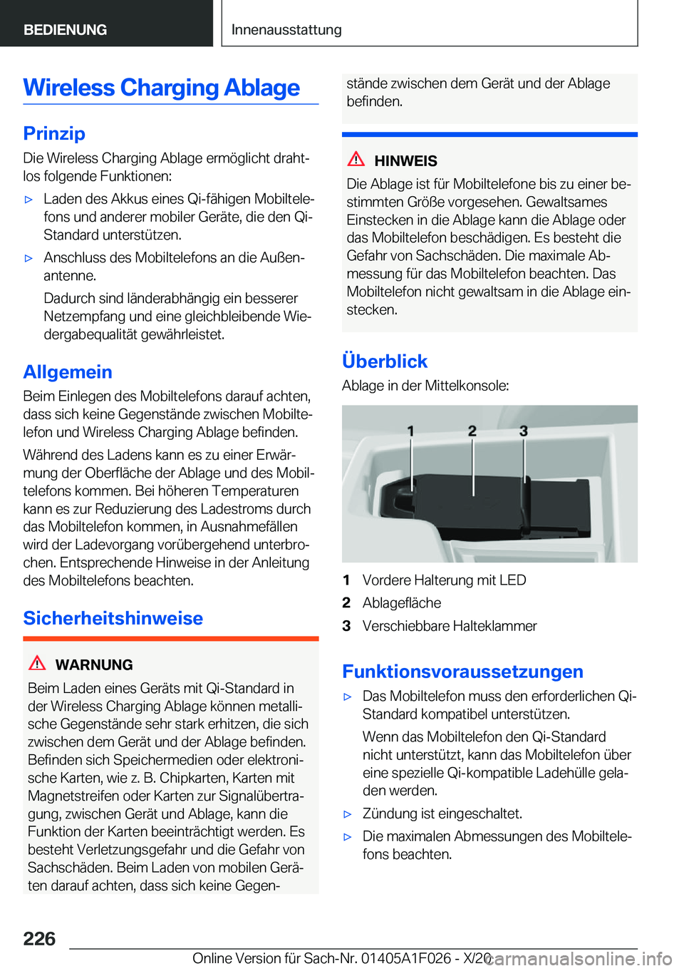 BMW X1 2021  Betriebsanleitungen (in German) �W�i�r�e�l�e�s�s��C�h�a�r�g�i�n�g��A�b�l�a�g�e
�P�r�i�n�z�i�p
�D�i�e��W�i�r�e�l�e�s�s��C�h�a�r�g�i�n�g��A�b�l�a�g�e��e�r�m�