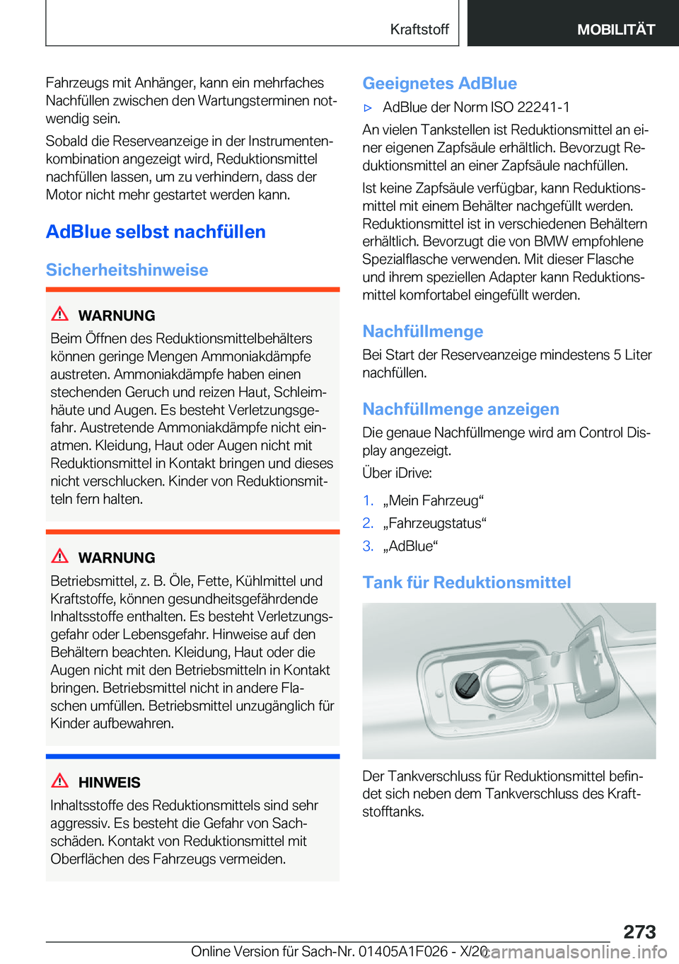 BMW X1 2021  Betriebsanleitungen (in German) �F�a�h�r�z�e�u�g�s��m�i�t��A�n�h�