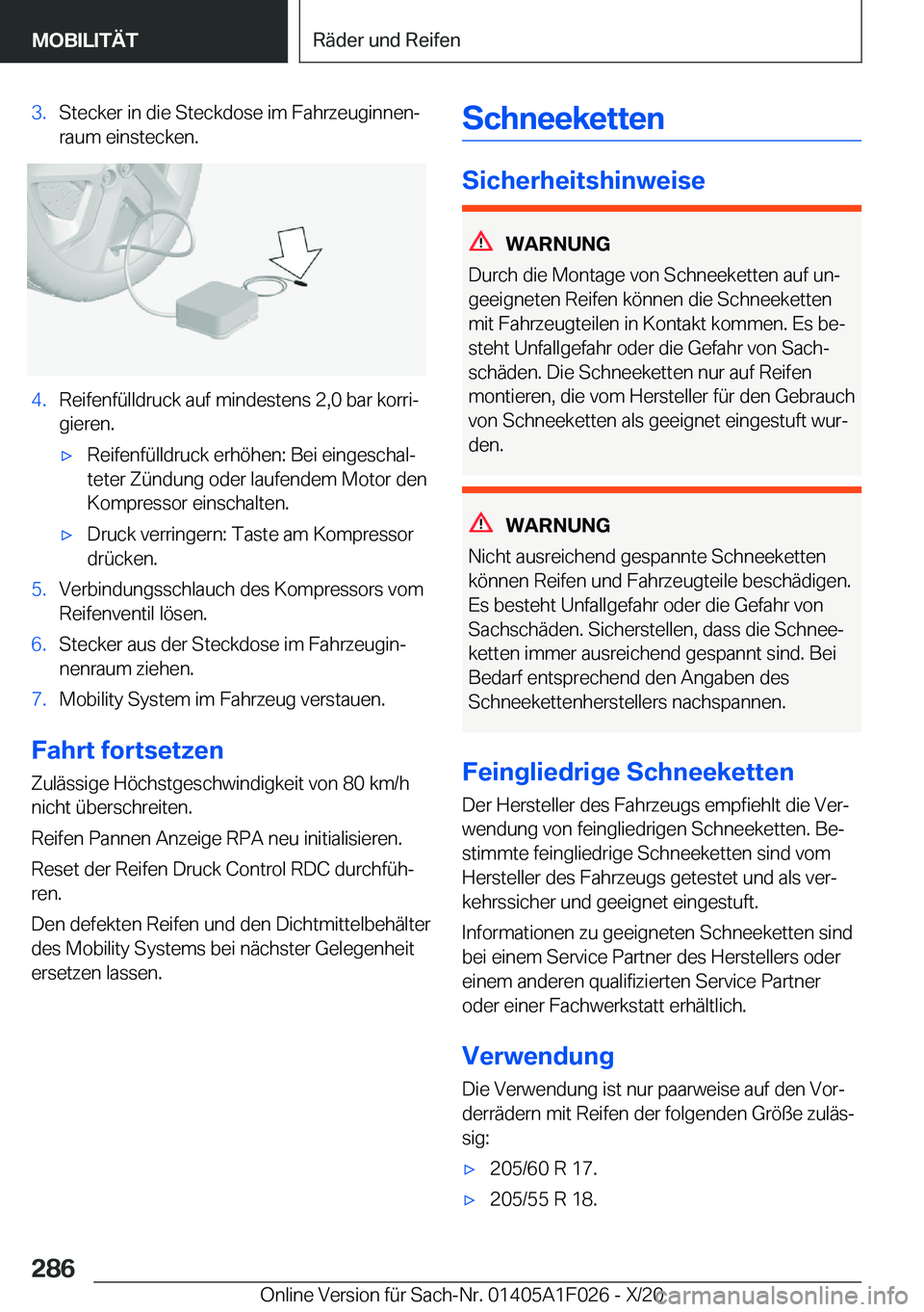 BMW X1 2021  Betriebsanleitungen (in German) �3�.�S�t�e�c�k�e�r��i�n��d�i�e��S�t�e�c�k�d�o�s�e��i�m��F�a�h�r�z�e�u�g�i�n�n�e�nj
�r�a�u�m��e�i�n�s�t�e�c�k�e�n�.�4�.�R�e�i�f�e�n�f�