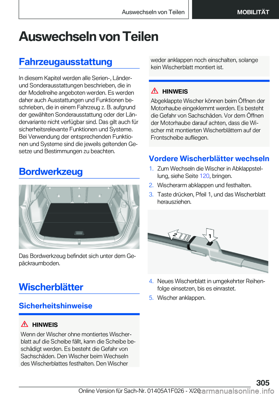 BMW X1 2021  Betriebsanleitungen (in German) �A�u�s�w�e�c�h�s�e�l�n��v�o�n��T�e�i�l�e�n�F�a�h�r�z�e�u�g�a�u�s�s�t�a�t�t�u�n�g
�I�n��d�i�e�s�e�m��K�a�p�i�t�e�l��w�e�r�d�e�n��a�l�l�e��S�e�r�i�e�n�-�,��L�