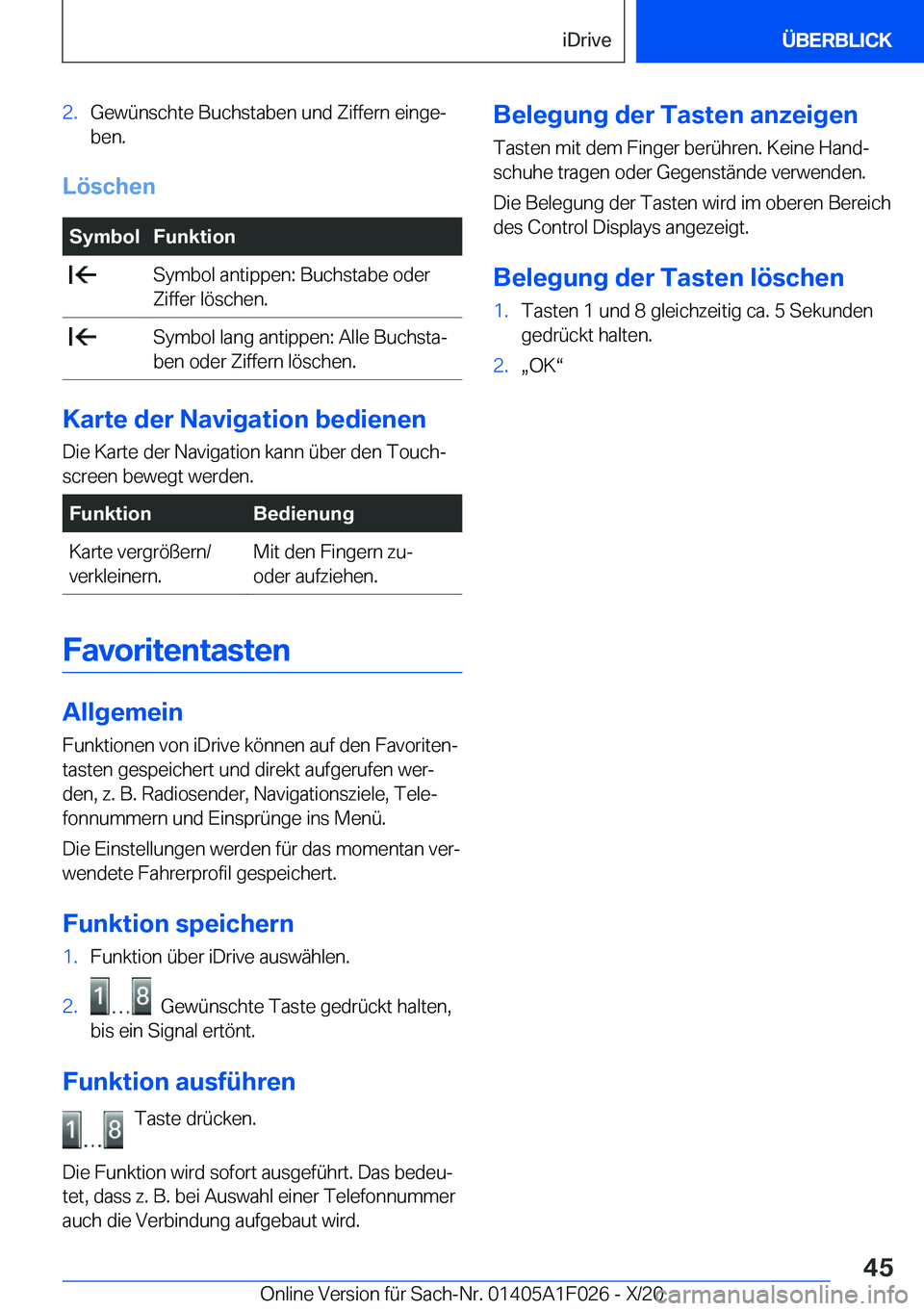 BMW X1 2021  Betriebsanleitungen (in German) �2�.�G�e�w�
