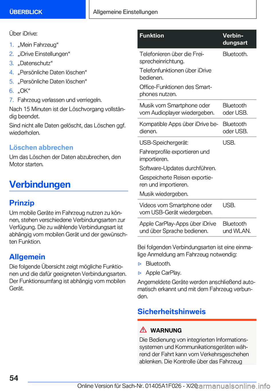 BMW X1 2021  Betriebsanleitungen (in German) �