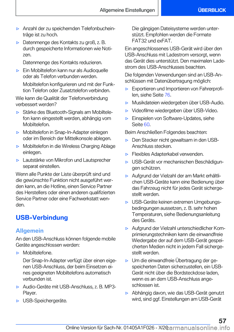 BMW X1 2021  Betriebsanleitungen (in German) x�A�n�z�a�h�l��d�e�r��z�u��s�p�e�i�c�h�e�r�n�d�e�n��T�e�l�e�f�o�n�b�u�c�h�e�i�nj
�t�r�