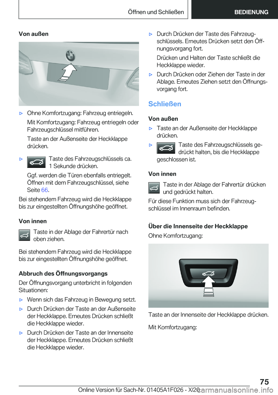 BMW X1 2021  Betriebsanleitungen (in German) �V�o�n��a�u�
