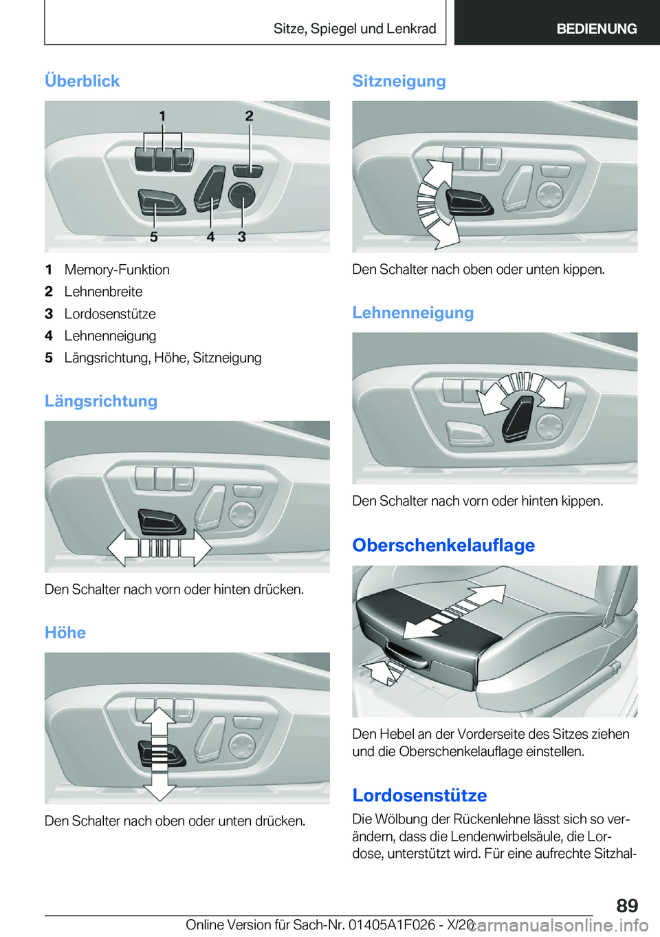 BMW X1 2021  Betriebsanleitungen (in German) �