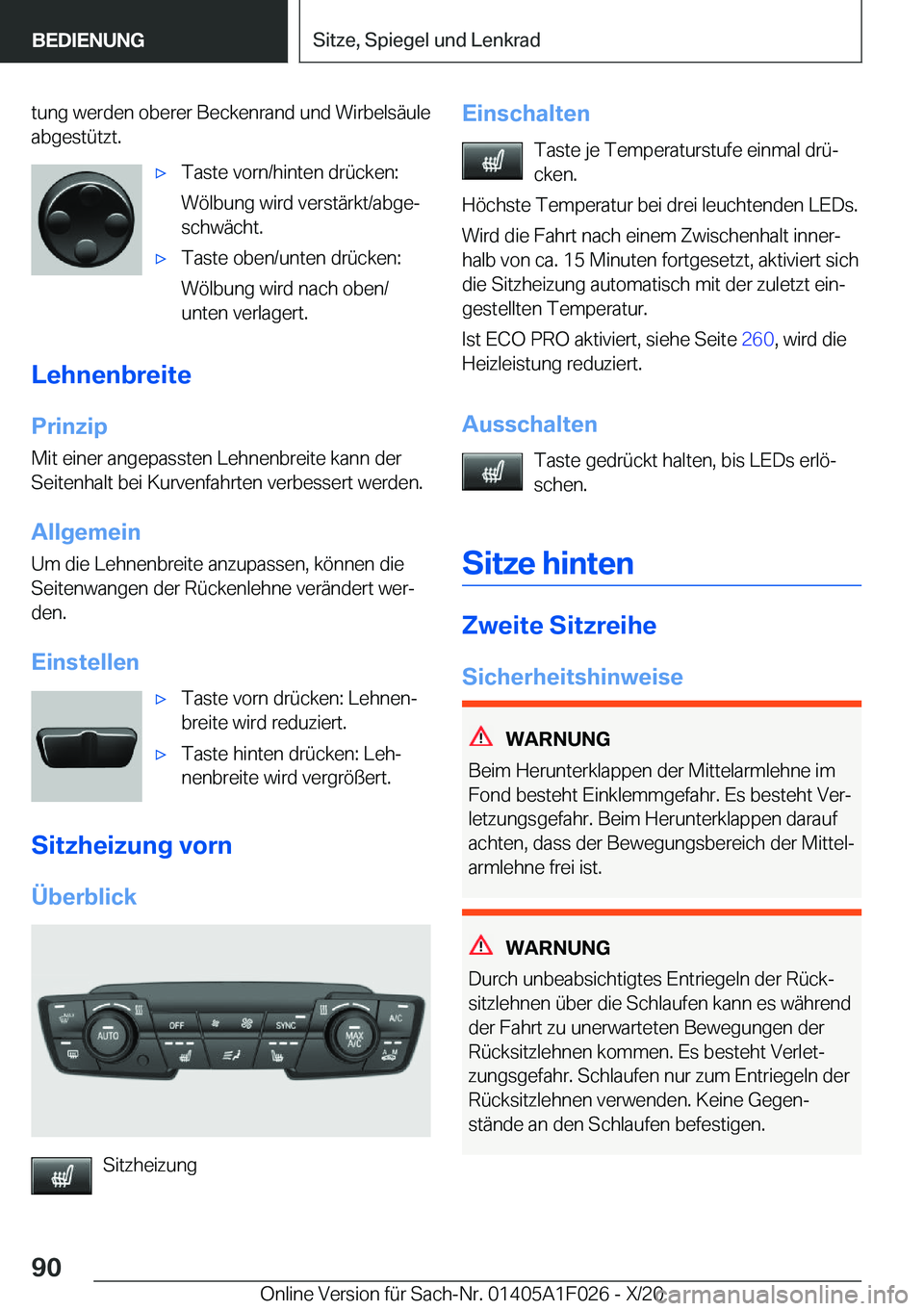 BMW X1 2021  Betriebsanleitungen (in German) �t�u�n�g��w�e�r�d�e�n��o�b�e�r�e�r��B�e�c�k�e�n�r�a�n�d��u�n�d��W�i�r�b�e�l�s�