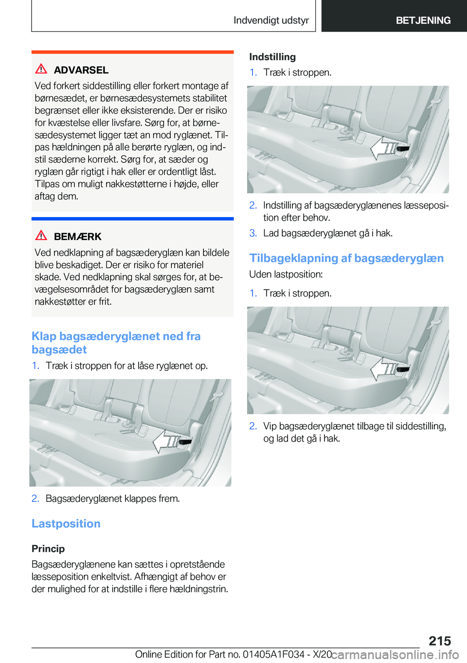 BMW X1 2021  InstruktionsbØger (in Danish) �A�D�V�A�R�S�E�L
�V�e�d��f�o�r�k�e�r�t��s�i�d�d�e�s�t�i�l�l�i�n�g��e�l�l�e�r��f�o�r�k�e�r�t��m�o�n�t�a�g�e��a�f
�b�