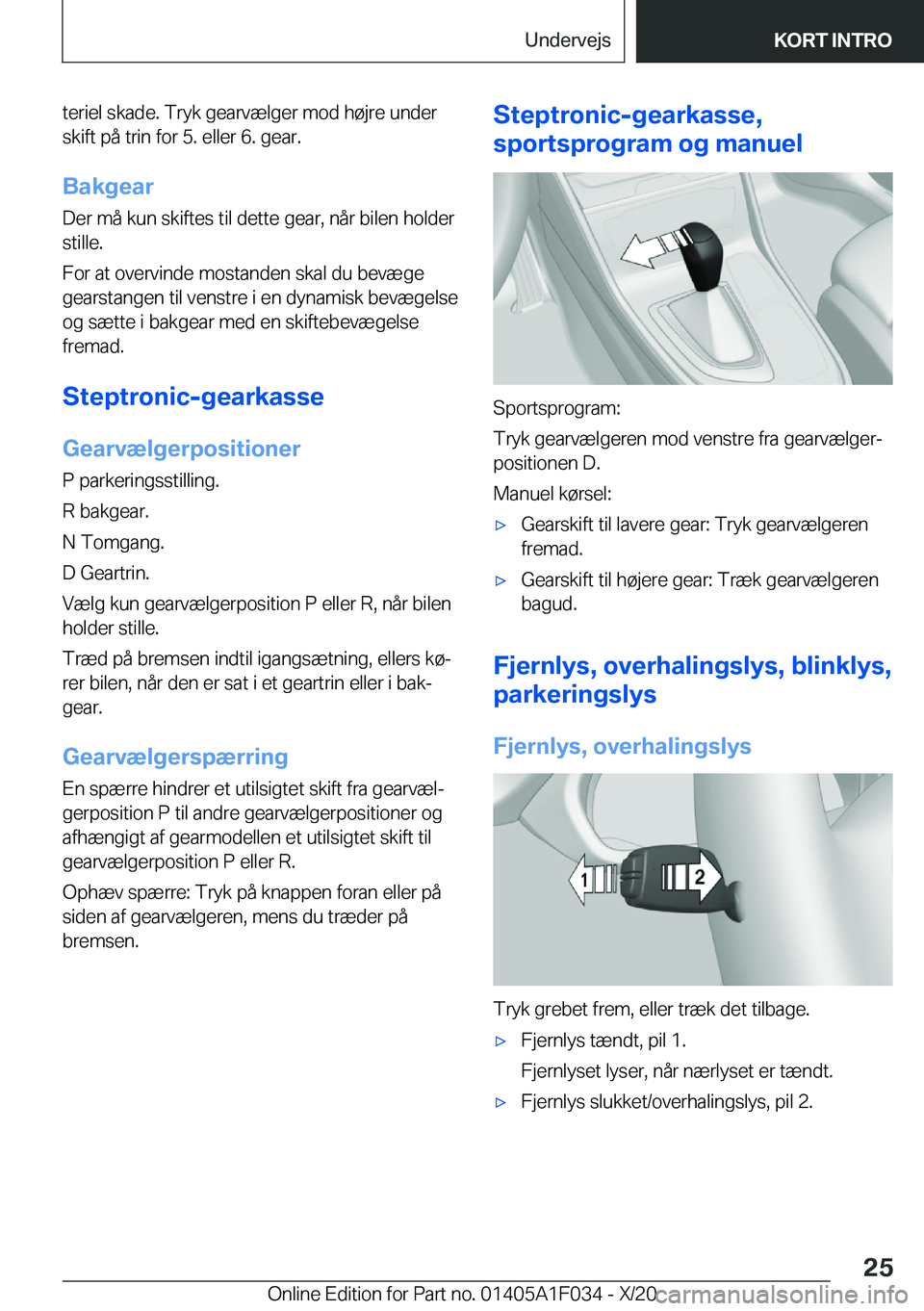 BMW X1 2021  InstruktionsbØger (in Danish) �t�e�r�i�e�l��s�k�a�d�e�.��T�r�y�k��g�e�a�r�v�æ�l�g�e�r��m�o�d��h�