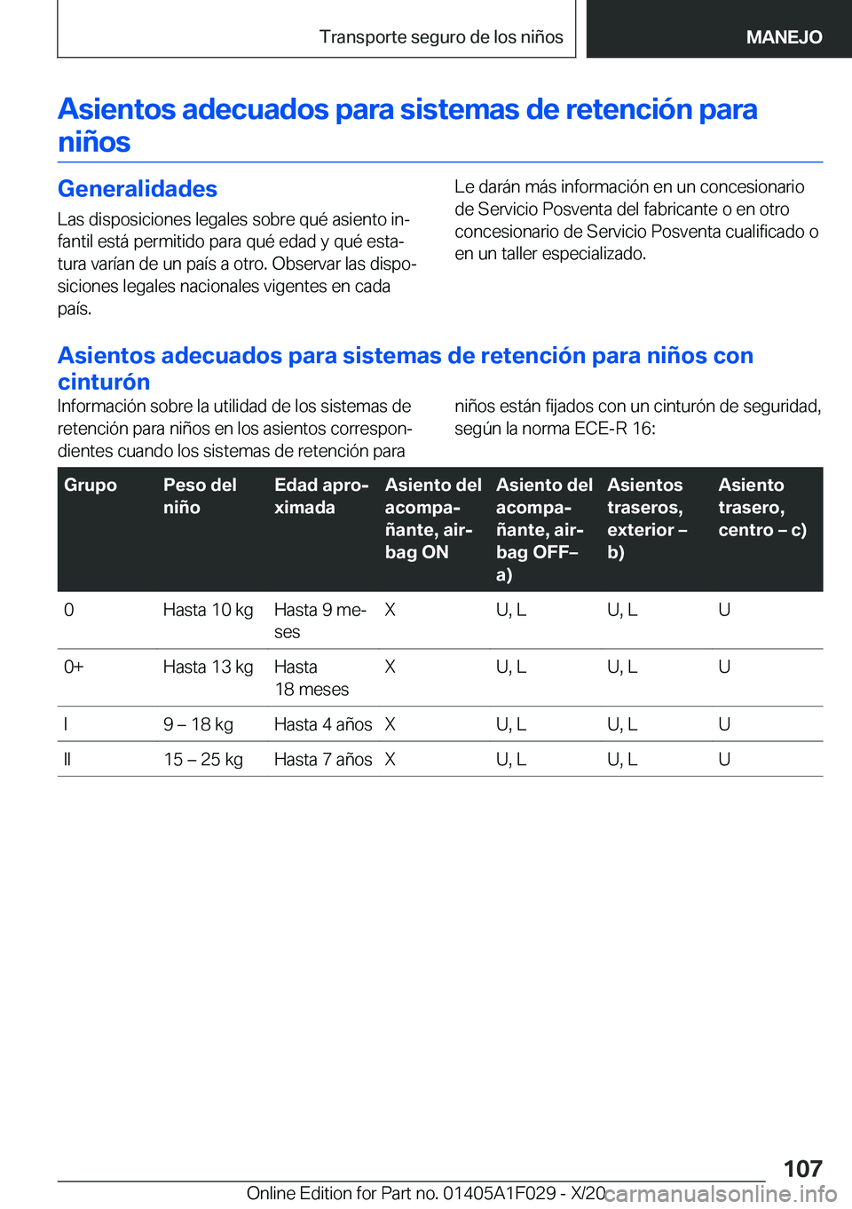 BMW X1 2021  Manuales de Empleo (in Spanish) �A�s�i�e�n�t�o�s��a�d�e�c�u�a�d�o�s��p�a�r�a��s�i�s�t�e�m�a�s��d�e��r�e�t�e�n�c�i�