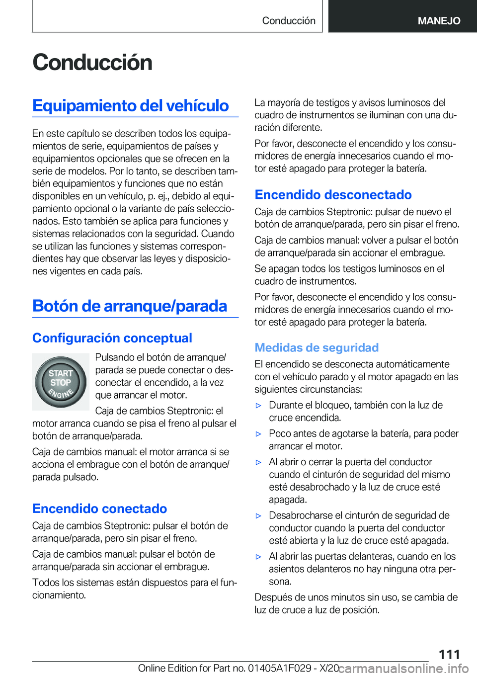 BMW X1 2021  Manuales de Empleo (in Spanish) �C�o�n�d�u�c�c�i�