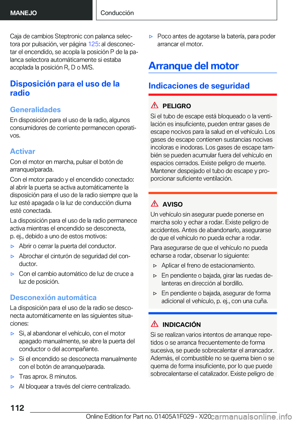 BMW X1 2021  Manuales de Empleo (in Spanish) �C�a�j�a��d�e��c�a�m�b�i�o�s��S�t�e�p�t�r�o�n�i�c��c�o�n��p�a�l�a�n�c�a��s�e�l�e�cª�t�o�r�a��p�o�r��p�u�l�s�a�c�i�