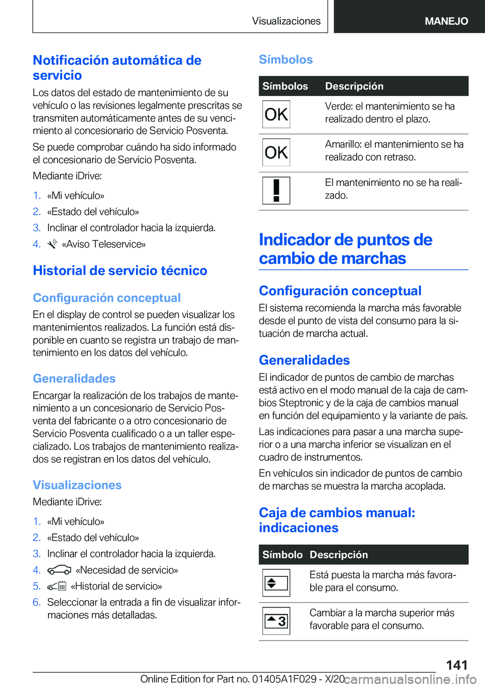 BMW X1 2021  Manuales de Empleo (in Spanish) �N�o�t�i�f�i�c�a�c�i�