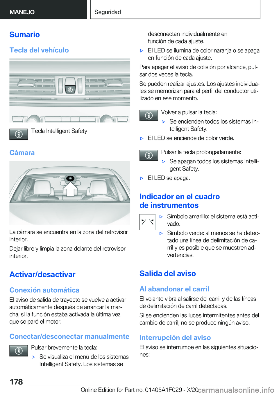 BMW X1 2021  Manuales de Empleo (in Spanish) �S�u�m�a�r�i�o�T�e�c�l�a��d�e�l��v�e�h�