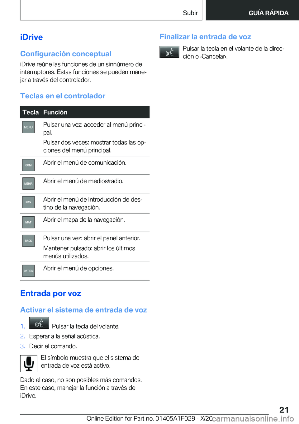 BMW X1 2021  Manuales de Empleo (in Spanish) �i�D�r�i�v�e
�C�o�n�f�i�g�u�r�a�c�i�