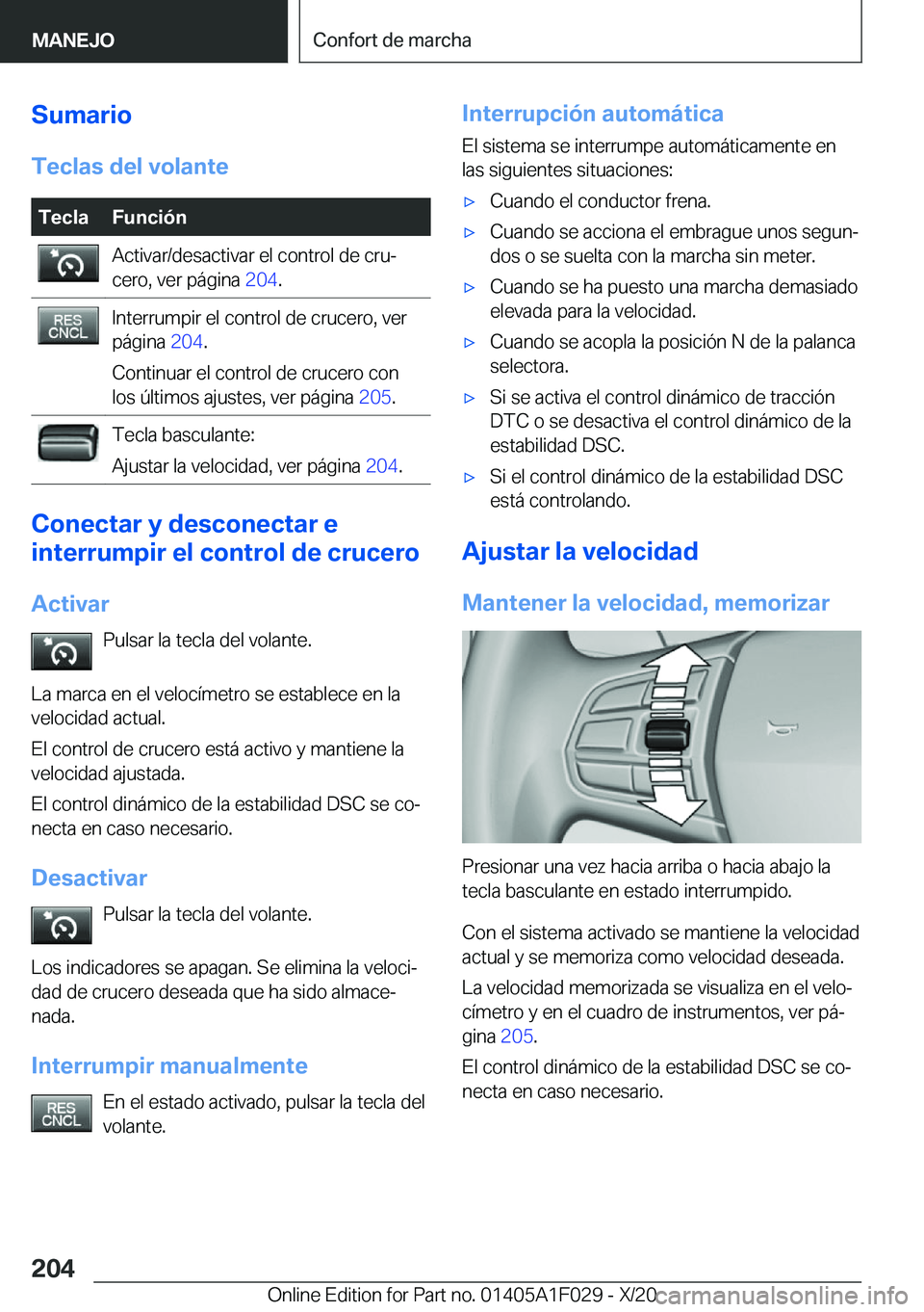 BMW X1 2021  Manuales de Empleo (in Spanish) �S�u�m�a�r�i�o�T�e�c�l�a�s��d�e�l��v�o�l�a�n�t�e�T�e�c�l�a�F�u�n�c�i�