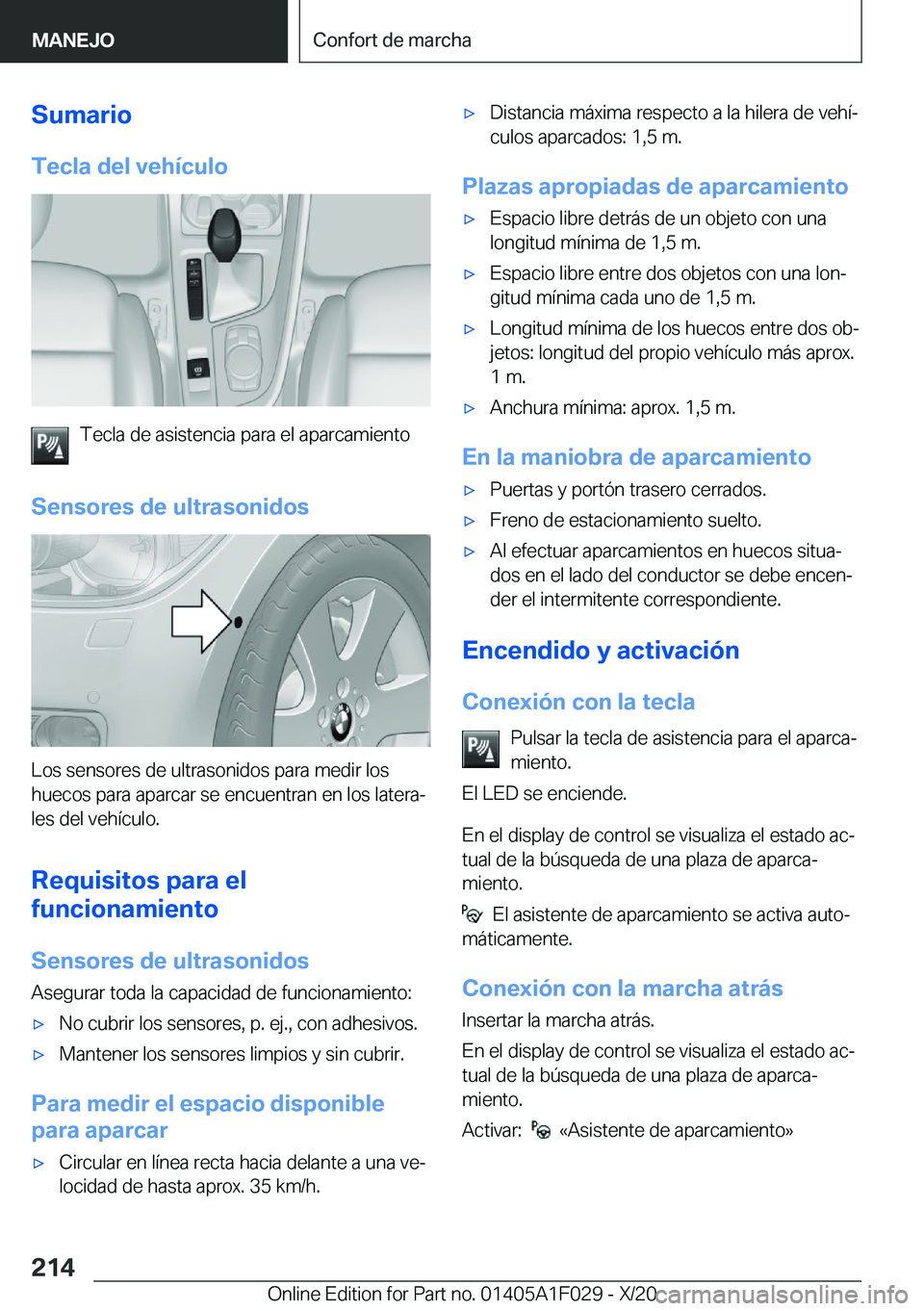 BMW X1 2021  Manuales de Empleo (in Spanish) �S�u�m�a�r�i�o�T�e�c�l�a��d�e�l��v�e�h�