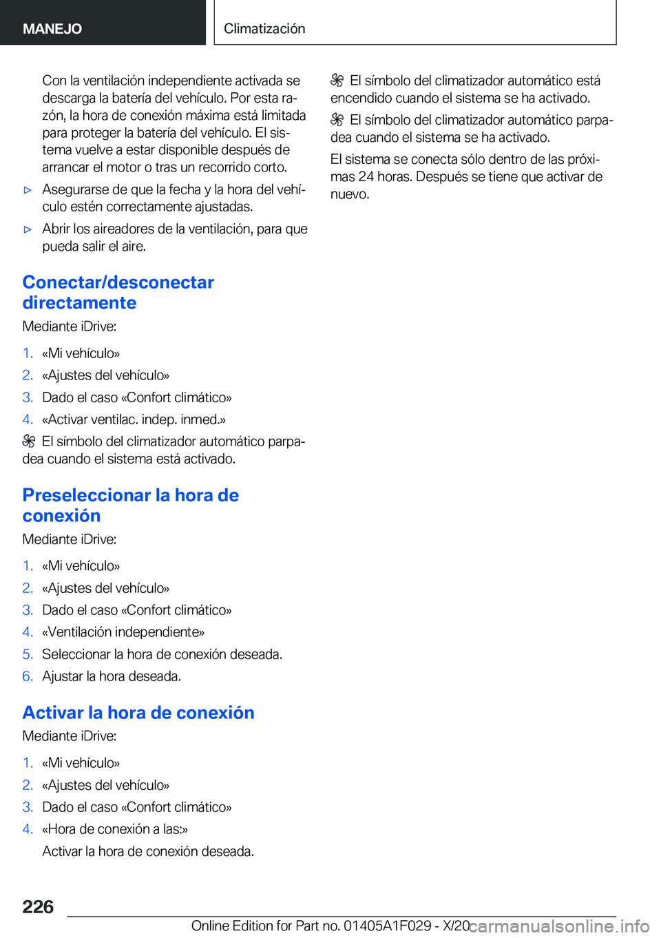 BMW X1 2021  Manuales de Empleo (in Spanish) �C�o�n��l�a��v�e�n�t�i�l�a�c�i�