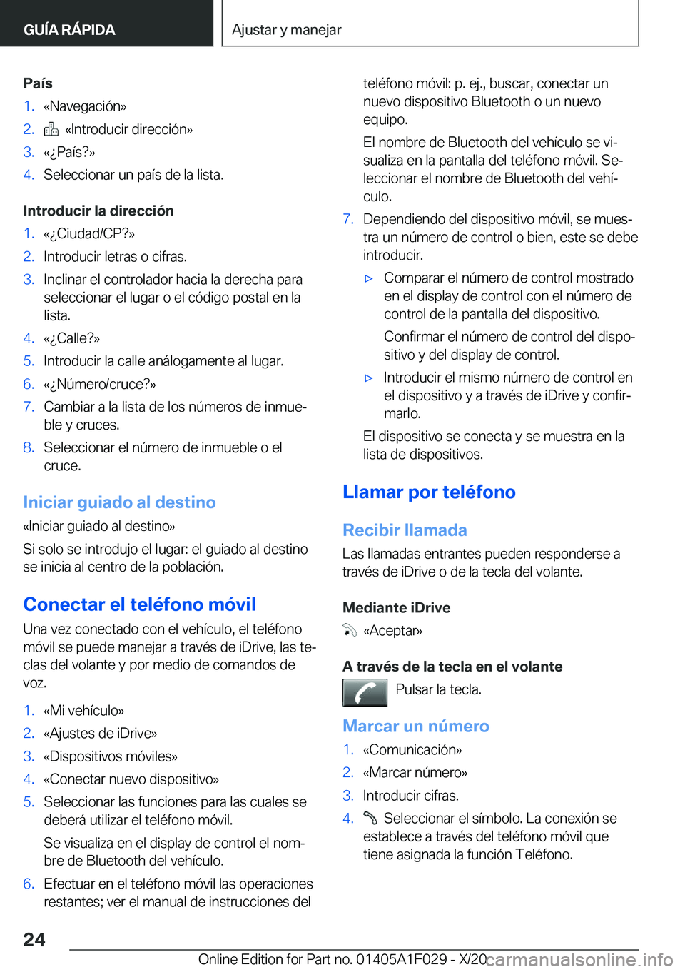 BMW X1 2021  Manuales de Empleo (in Spanish) �P�a�