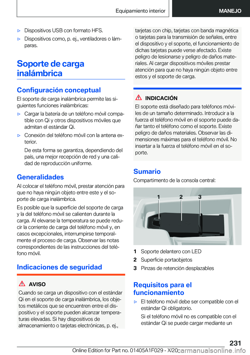 BMW X1 2021  Manuales de Empleo (in Spanish) x�D�i�s�p�o�s�i�t�i�v�o�s��U�S�B��c�o�n��f�o�r�m�a�t�o��H�F�S�.x�D�i�s�p�o�s�i�t�i�v�o�s��c�o�m�o�,��p�.��e�j�.�,��v�e�n�t�i�l�a�d�o�r�e�s��o��l�