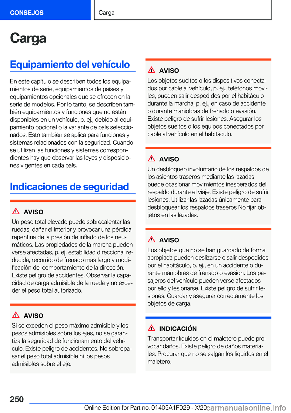 BMW X1 2021  Manuales de Empleo (in Spanish) �C�a�r�g�a�E�q�u�i�p�a�m�i�e�n�t�o��d�e�l��v�e�h�