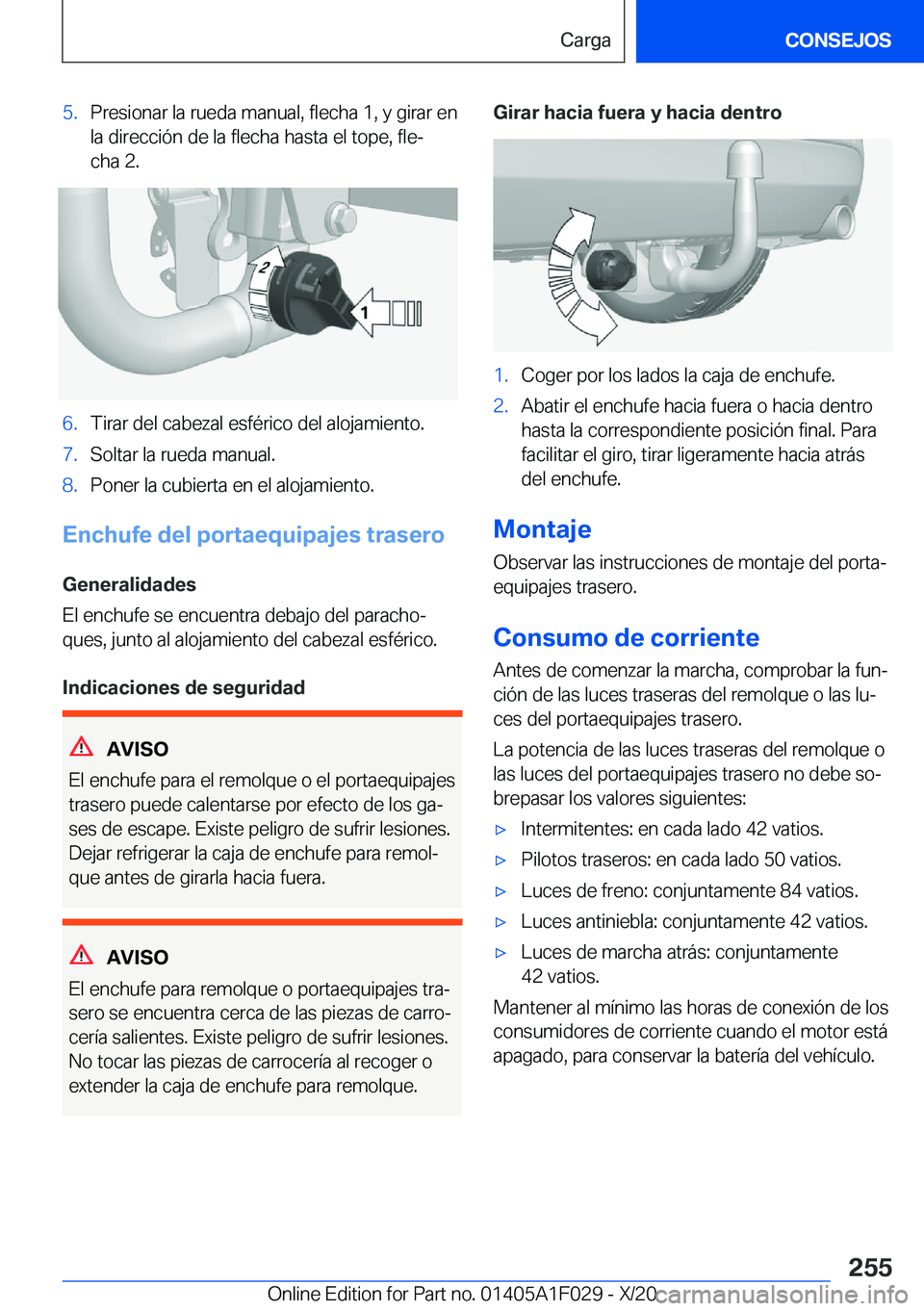 BMW X1 2021  Manuales de Empleo (in Spanish) �5�.�P�r�e�s�i�o�n�a�r��l�a��r�u�e�d�a��m�a�n�u�a�l�,��f�l�e�c�h�a��1�,��y��g�i�r�a�r��e�n
�l�a��d�i�r�e�c�c�i�