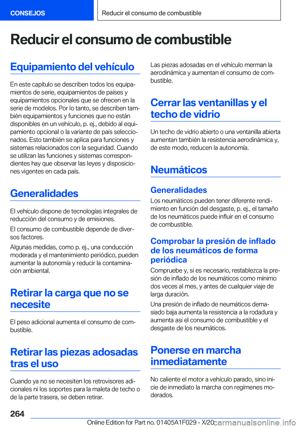 BMW X1 2021  Manuales de Empleo (in Spanish) �R�e�d�u�c�i�r��e�l��c�o�n�s�u�m�o��d�e��c�o�m�b�u�s�t�i�b�l�e�E�q�u�i�p�a�m�i�e�n�t�o��d�e�l��v�e�h�