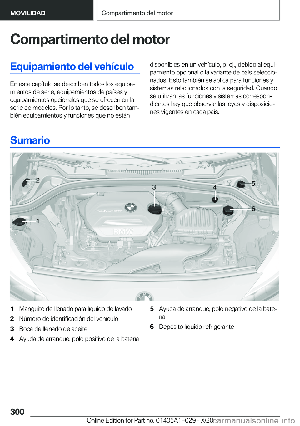 BMW X1 2021  Manuales de Empleo (in Spanish) �C�o�m�p�a�r�t�i�m�e�n�t�o��d�e�l��m�o�t�o�r�E�q�u�i�p�a�m�i�e�n�t�o��d�e�l��v�e�h�