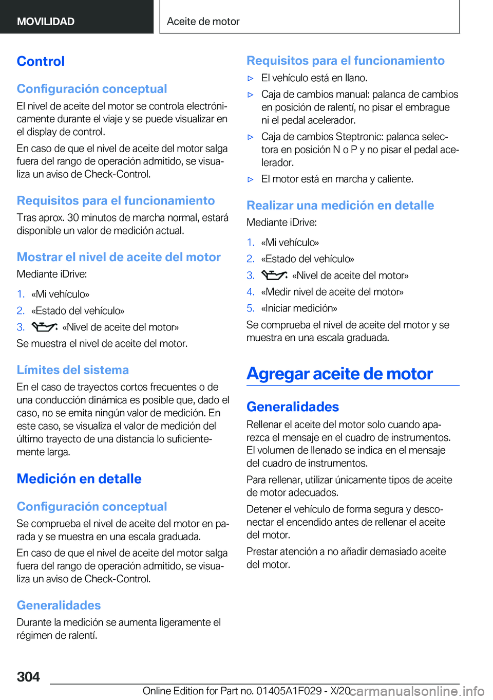 BMW X1 2021  Manuales de Empleo (in Spanish) �C�o�n�t�r�o�l
�C�o�n�f�i�g�u�r�a�c�i�
