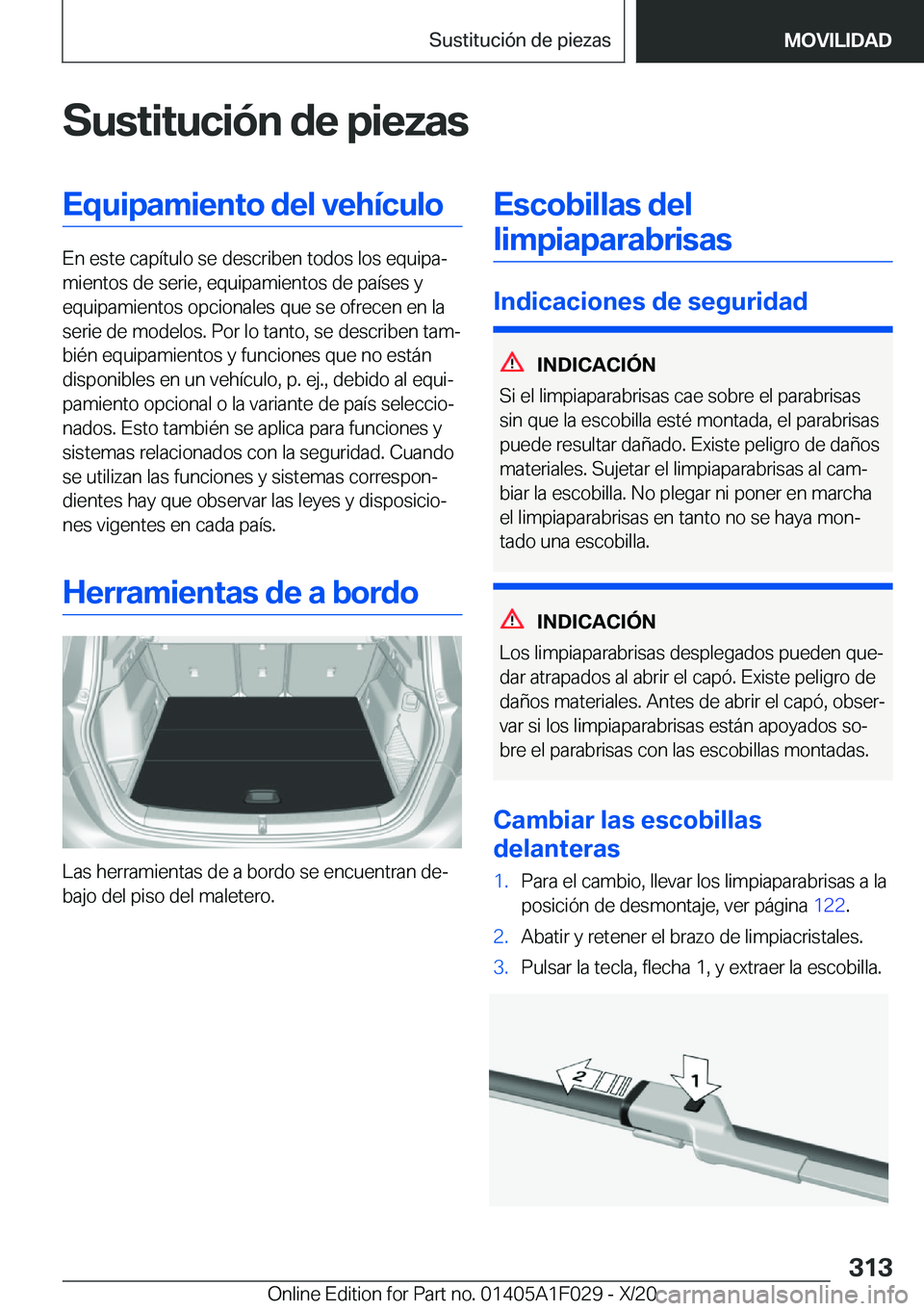 BMW X1 2021  Manuales de Empleo (in Spanish) �S�u�s�t�i�t�u�c�i�