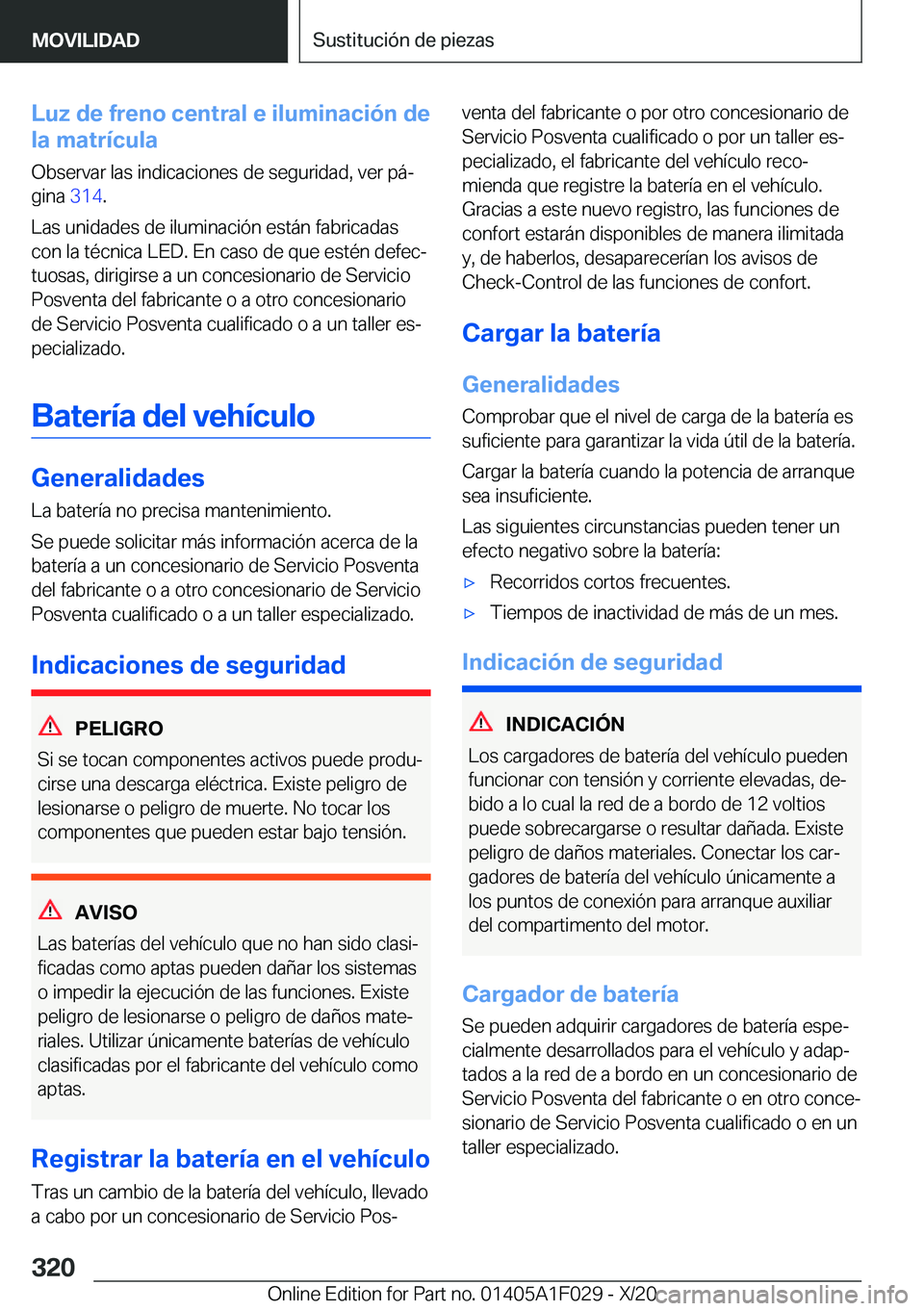 BMW X1 2021  Manuales de Empleo (in Spanish) �L�u�z��d�e��f�r�e�n�o��c�e�n�t�r�a�l��e��i�l�u�m�i�n�a�c�i�