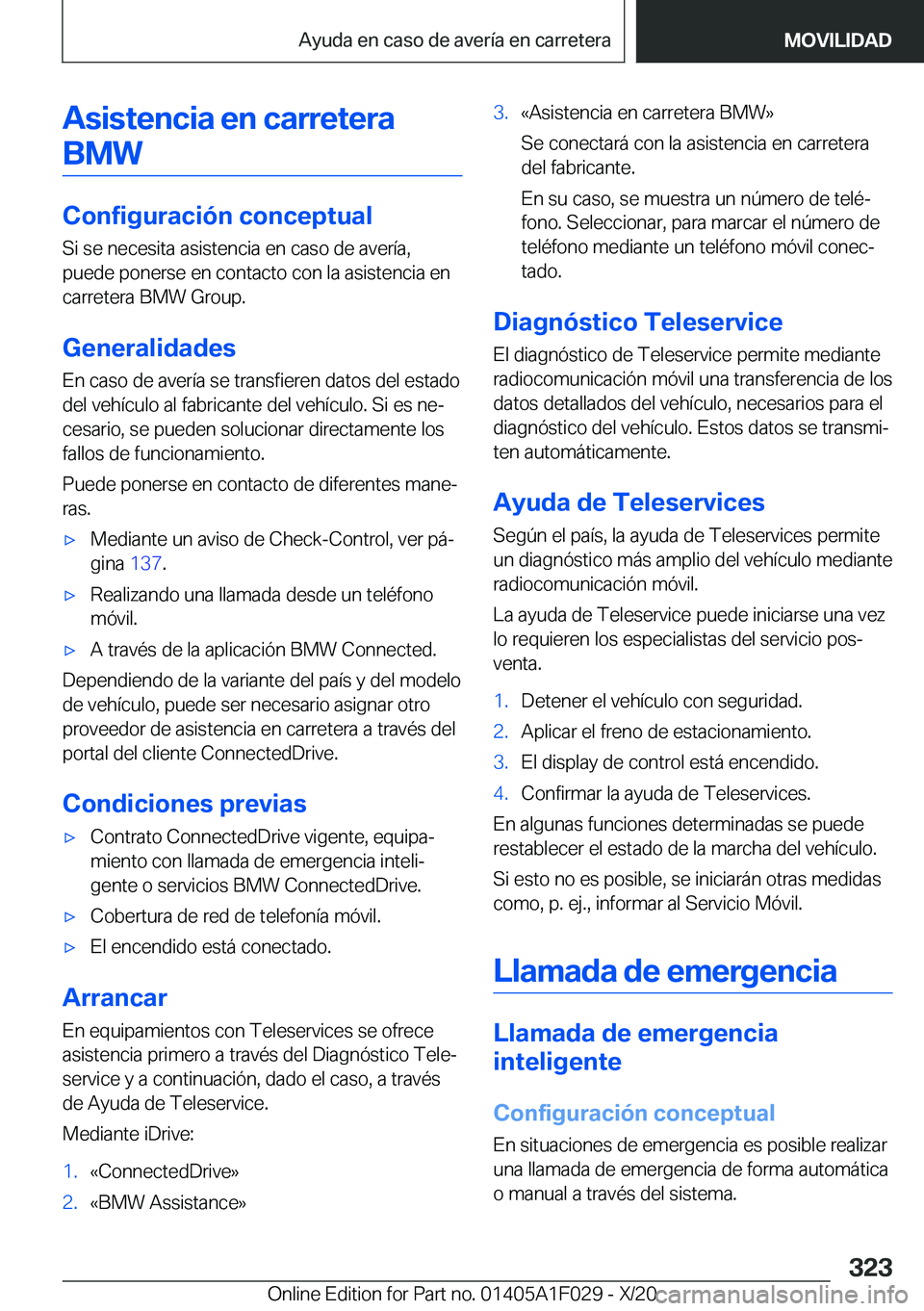 BMW X1 2021  Manuales de Empleo (in Spanish) �A�s�i�s�t�e�n�c�i�a��e�n��c�a�r�r�e�t�e�r�a�B�M�W
�C�o�n�f�i�g�u�r�a�c�i�