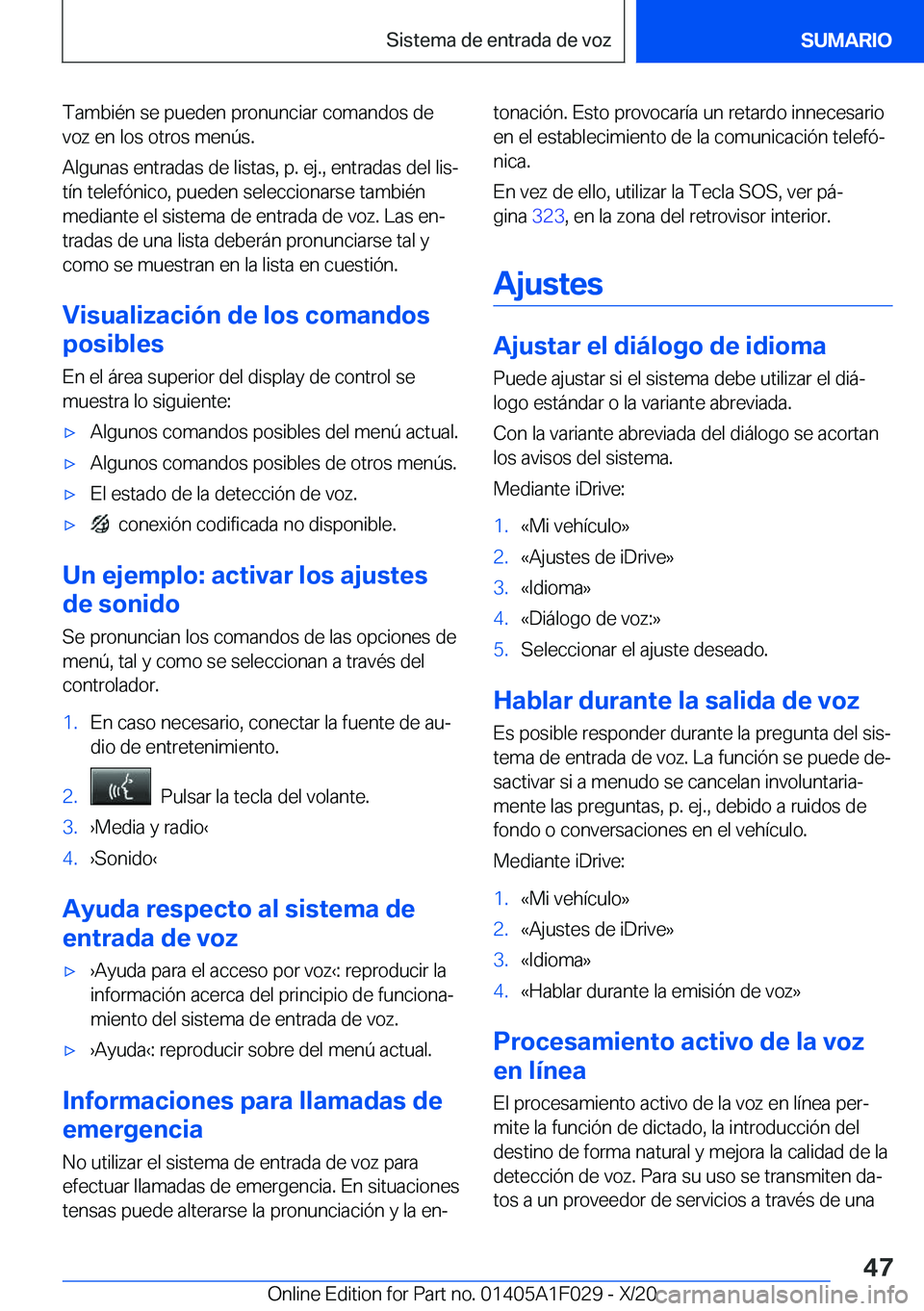 BMW X1 2021  Manuales de Empleo (in Spanish) �T�a�m�b�i�