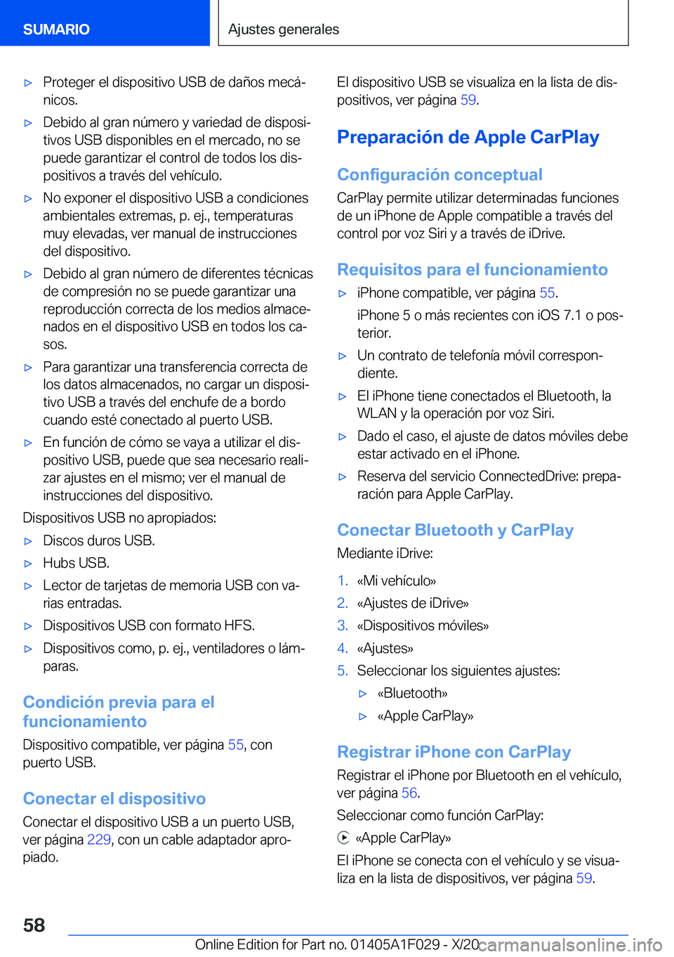 BMW X1 2021  Manuales de Empleo (in Spanish) x�P�r�o�t�e�g�e�r��e�l��d�i�s�p�o�s�i�t�i�v�o��U�S�B��d�e��d�a�