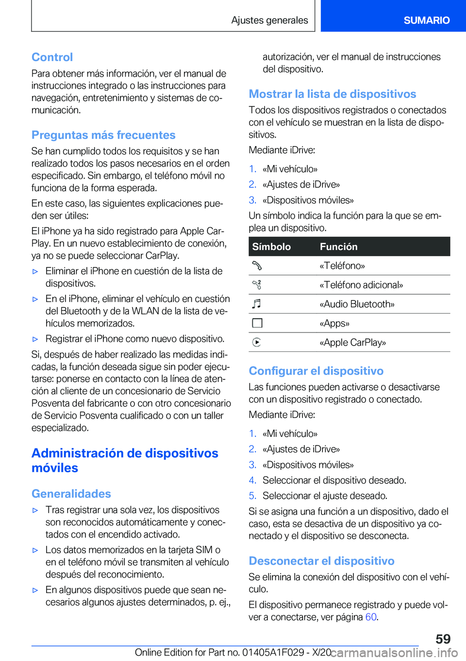BMW X1 2021  Manuales de Empleo (in Spanish) �C�o�n�t�r�o�l�P�a�r�a��o�b�t�e�n�e�r��m�