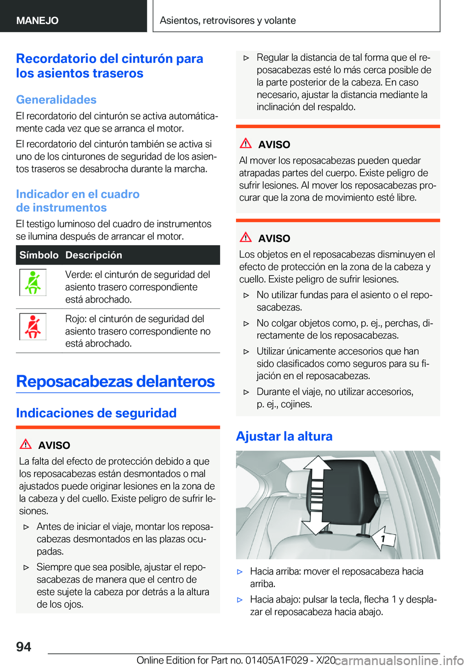 BMW X1 2021  Manuales de Empleo (in Spanish) �R�e�c�o�r�d�a�t�o�r�i�o��d�e�l��c�i�n�t�u�r�