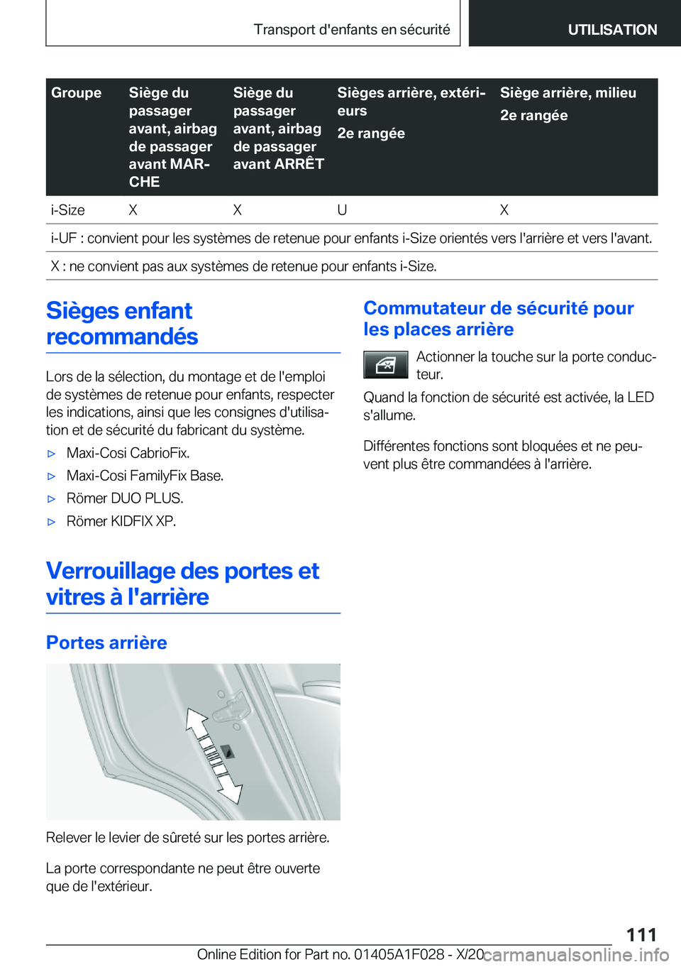 BMW X1 2021  Notices Demploi (in French) �G�r�o�u�p�e�S�i�è�g�e��d�u
�p�a�s�s�a�g�e�r
�a�v�a�n�t�,��a�i�r�b�a�g
�d�e��p�a�s�s�a�g�e�r
�a�v�a�n�t��M�A�Rj
�C�H�E�S�i�è�g�e��d�u
�p�a�s�s�a�g�e�r
�a�v�a�n�t�,��a�i�r�b�a�g
�d�e��p�a�s�s