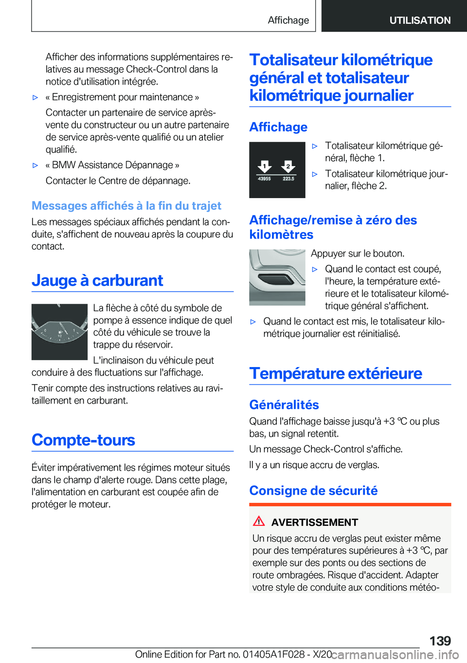 BMW X1 2021  Notices Demploi (in French) �A�f�f�i�c�h�e�r��d�e�s��i�n�f�o�r�m�a�t�i�o�n�s��s�u�p�p�l�é�m�e�n�t�a�i�r�e�s��r�ej
�l�a�t�i�v�e�s��a�u��m�e�s�s�a�g�e��C�h�e�c�k�-�C�o�n�t�r�o�l��d�a�n�s��l�a �n�o�t�i�c�e��d�'�u�t�