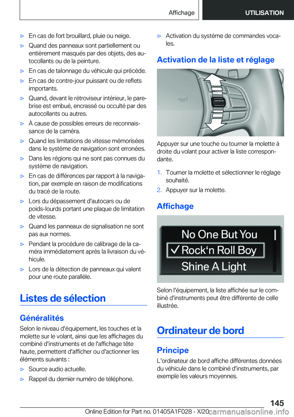 BMW X1 2021  Notices Demploi (in French) 'x�E�n��c�a�s��d�e��f�o�r�t��b�r�o�u�i�l�l�a�r�d�,��p�l�u�i�e��o�u��n�e�i�g�e�.'x�Q�u�a�n�d��d�e�s��p�a�n�n�e�a�u�x��s�o�n�t��p�a�r�t�i�e�l�l�e�m�e�n�t��o�u
�e�n�t�i�è�r�e�m�e�n�t