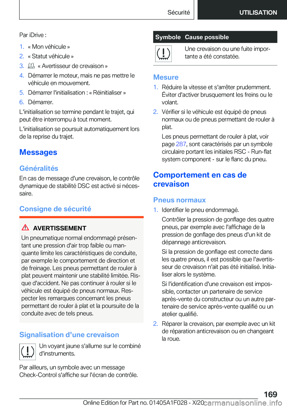 BMW X1 2021  Notices Demploi (in French) �P�a�r��i�D�r�i�v�e��:�1�.�k��M�o�n��v�é�h�i�c�u�l�e��{�2�.�k��S�t�a�t�u�t��v�é�h�i�c�u�l�e��{�3�.���k��A�v�e�r�t�i�s�s�e�u�r��d�e��c�r�e�v�a�i�s�o�n��{�4�.�D�é�m�a�r�r�e�r��l�e��m�