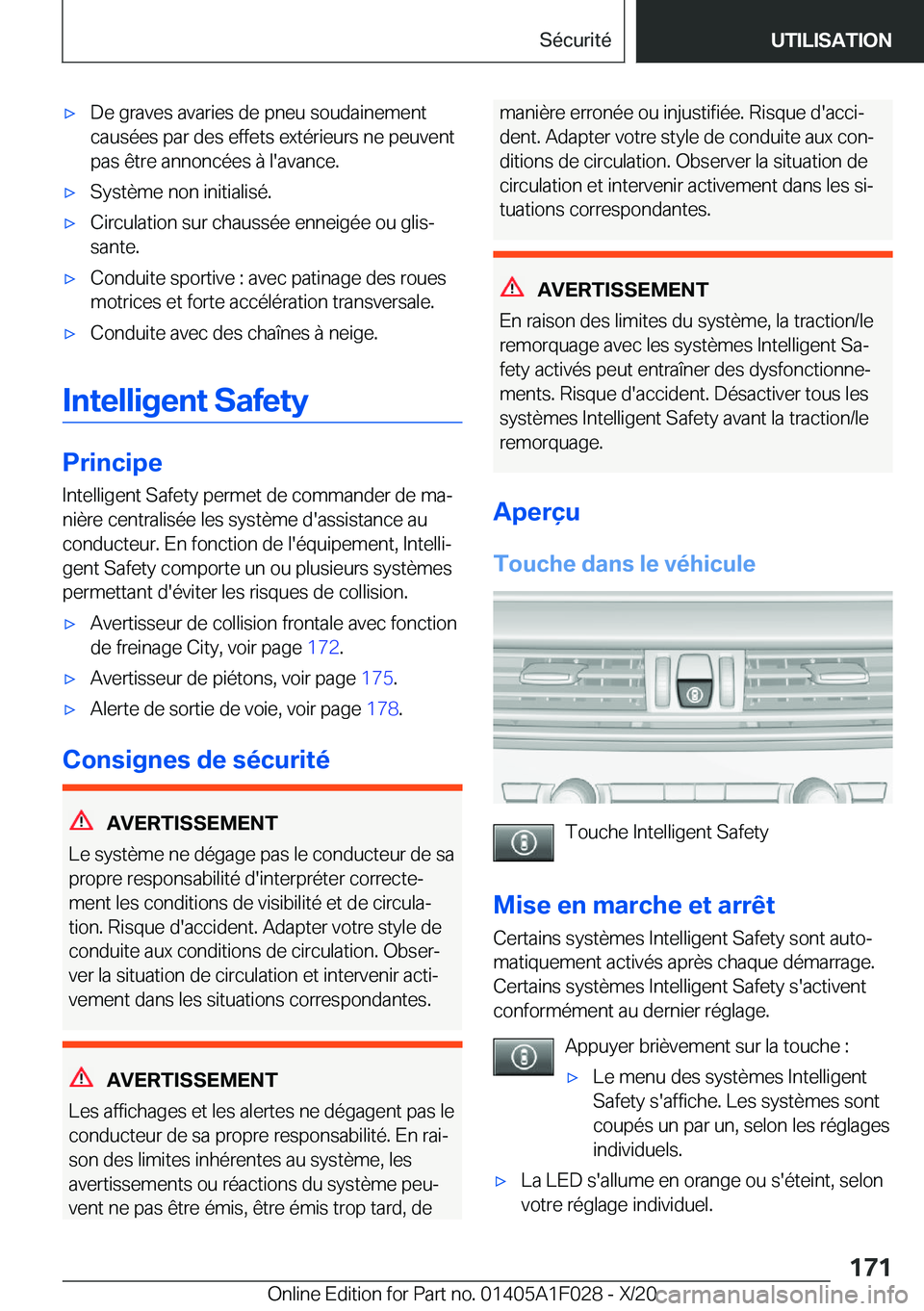 BMW X1 2021  Notices Demploi (in French) 'x�D�e��g�r�a�v�e�s��a�v�a�r�i�e�s��d�e��p�n�e�u��s�o�u�d�a�i�n�e�m�e�n�t�c�a�u�s�é�e�s��p�a�r��d�e�s��e�f�f�e�t�s��e�x�t�é�r�i�e�u�r�s��n�e��p�e�u�v�e�n�t
�p�a�s��ê�t�r�e��a�n�n�o